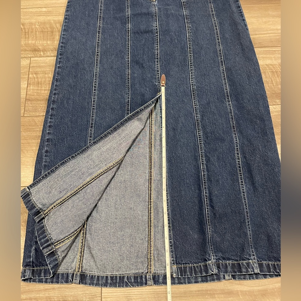 Denim Maxi Skirt with Front Slit Size 12T (tall) - Picture 3 of 7